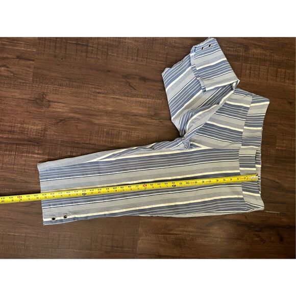 HIVIEW Blue White Stripe Pull-on Capri Pants, Size 14P Petite - Picture 2 of 8